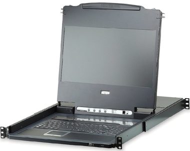 Aten CL-6708MW / 8- Port KVM USB / DVI / OSD / Single Rail rack / 17.3" FHD LCD / touchpad / klávesnica