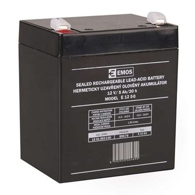 EMOS Bezúdržbový olovený akumulátor 12V / 5Ah / faston 6.3mm