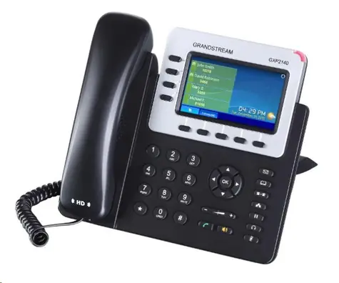 Grandstream GXP2140 / VoIP telefón / 4X SIP účet / HD audio / 5 program.tlačidiel / BT / EHS / farebný LCD / 2x GLAN / dopredaj