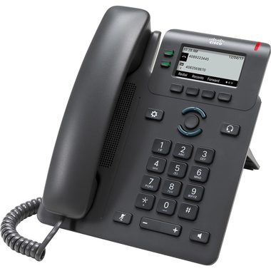 Cisco IP Phone 6841 čierna / Telefón VoIP / 396x162px displej / SIP / RTCP / SRTP / s adaptérom