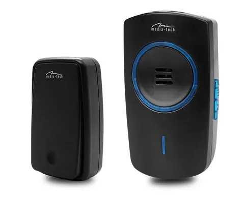 Media-Tech KINETIC DOORBELL čierna / bezdrôtový zvonček / 51 melódií / dosah 150 m / IP44 / 4 úrovne hlasitosti