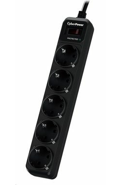 CyberPower B0520SC0-DE čierna / Prepäťová ochrana / 5 zásuviek / vypínač / 1.8 m
