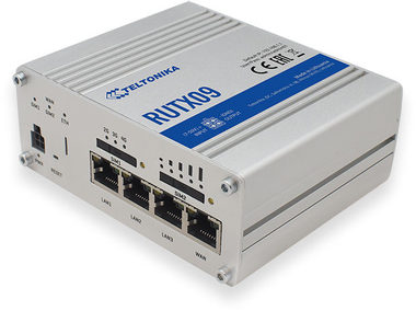 Teltonika RUTX09 / Router industriálny / LAN &amp; 3G &amp; LTE / 300Mbs / DUAL SIM / 3x GLAN / 1x GWAN