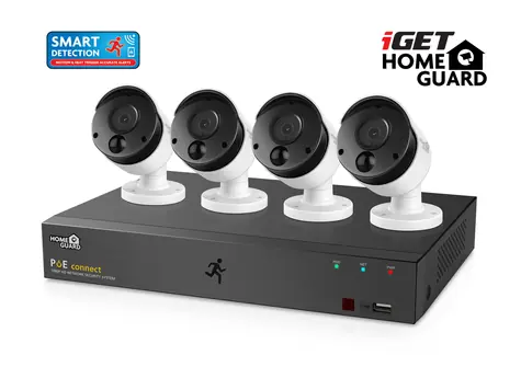 iGET HOMEGUARD HGNVK85304 / 8-kanálový FullHD rekordér NVR + 4x IP 1080p kamera / 1xHDD SATA / LAN / USB / VGA / HDMI