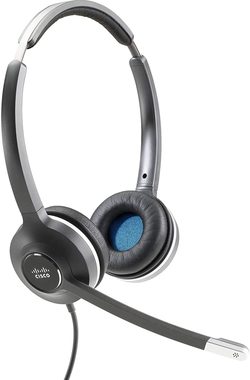 Cisco Headset 522 USB-A sivá / náhlavná súprava / obojstranné slúchadlo / mikrofón / 3.5 mm jack / USB-A adaptér 