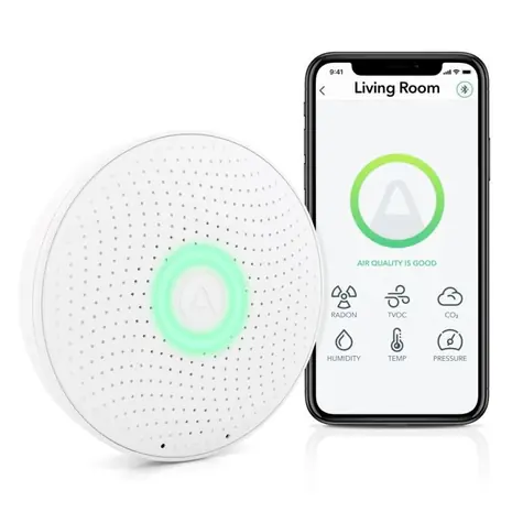 AirThings Wave plus - senzor kvality ovzdušia &amp; radónu &amp; vlhkosti &amp; teploty &amp; VOC &amp; CO2 a tlaku