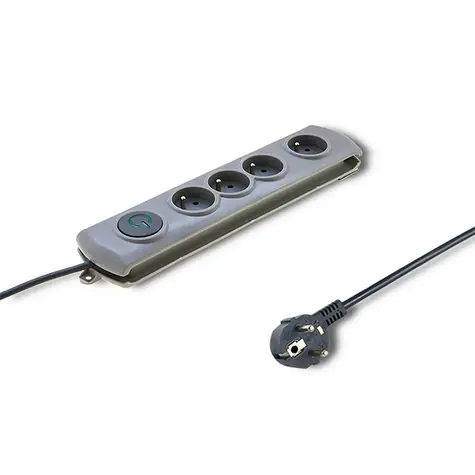 Qoltec 50163 Prepätová ochrana Quick Switch (4 zásuvky) | vypínač | 1.5m | šedá