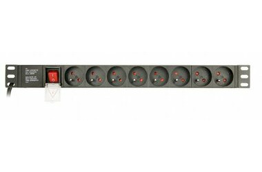 Gembird EG-PDU-014-F PDU do čajky 1U / až 2500 W / 8x zásuvka FR / kábel 3m (FR)