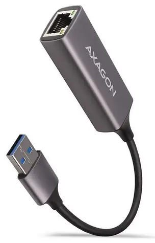 Axagon ADE-TR, USB-A 3.2 Gen 1 - Gigabit Ethernet sieťová karta, auto inštal, titánovo šedá
