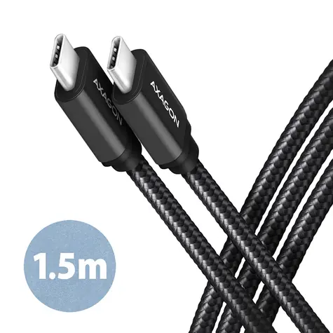 AXAGON BUCM3-CM15AB kábel USB-C na USB-C čierna / 1.5 m / 3 A