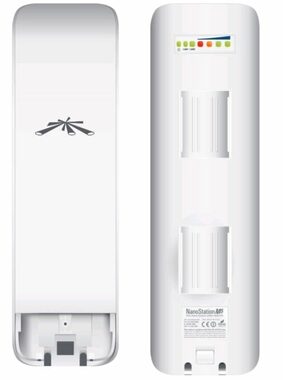 Ubiquiti NanoStation M5 / vonkajší Wi-Fi prístupový bod / 802.11n až 150Mbps / 2x16dBi / 2x LAN / PoE