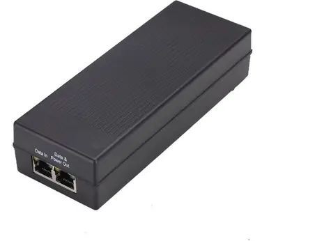 MicroConnect IEEE Gigabit PoE Injector UK čierna / 802.3 AF / 15.4W 