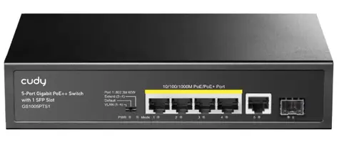 Cudy GS1005PTS1 PoE switch / 4x PoE RJ45 / 1x RJ45 / 1x SFP / 1000Mbps / 120W