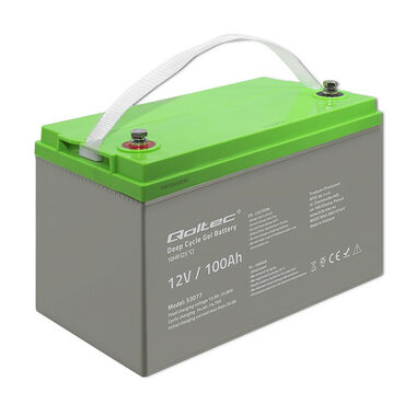 Qoltec Deep Cycle Gél Battery 53077 / Akumulátor / 12V / 100Ah