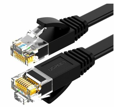 Ugreen Cat 6 UTP RJ45 Ethernet plochý kábel 8m čierna