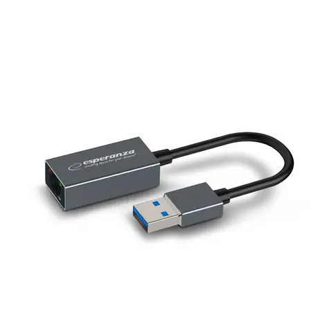 Esperanza ENA101 Sieťový adaptér USB 3.0 - RJ45 Ethernet sivá / 18 cm 