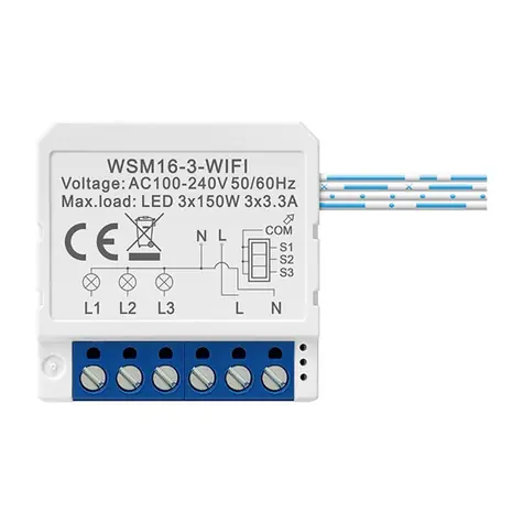 Avatto WSM16-W3 biela / Šikovný spínač / 3 kanály / WiFi