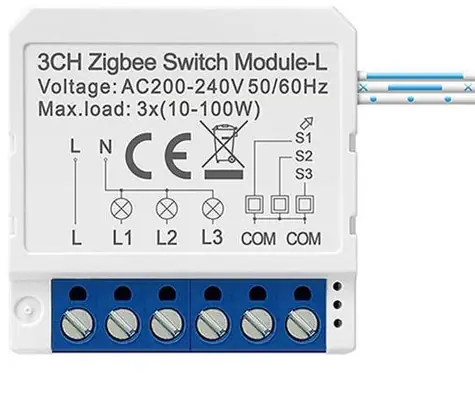 Avatto LZWSM16-W3 biela / Šikovný spínač / 3 kanály / ZigBee