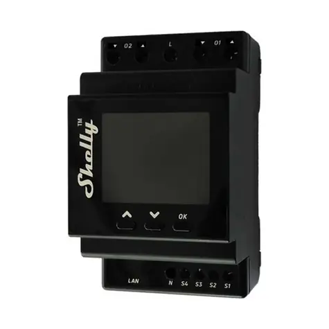 Shelly Pro Dual Cover PM čierna / Šikovný ovládací panel s meraním spotreby / BT 4.2 / WiFi