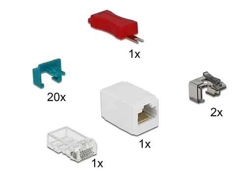 DeLock Bezpečnostná spona RJ45 modrá 20ks