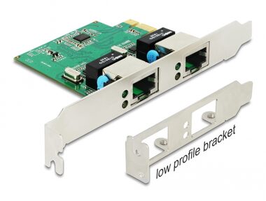 DeLock PCI-E x1 Sieťová karta 2x GLAN RJ45 (F)
