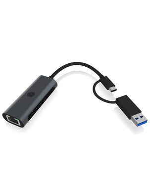 Icy Box IB-LAN301-C3 čierna / USB Sieťový adaptér / 2.5GLAN / USB 3.2 Gen 1