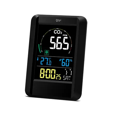 Airbi CO2AIR - digitálny merač oxidu uhličitého / čidlo teploty + vlhkosti / budík