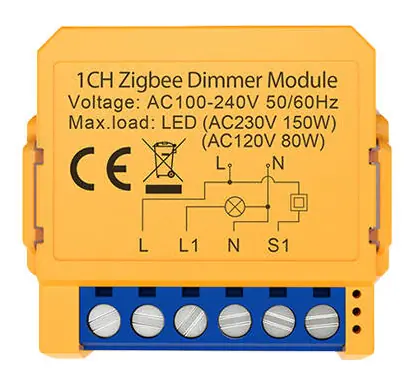 Avatto ZDMS16-2 žltá / Šikovný spínač / ZigBee