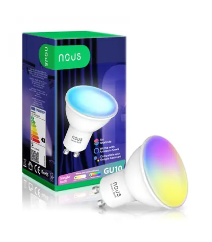Nous P8 / Chytrá žiarovka / GU10 / 380 lm / RGB / WiFi