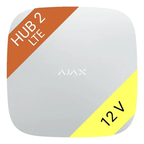 AJAX Hub 2 4G (8EU/ ECG) ASP 12V white / Centrálny ovládací panel / Ethernet + 2x GSM SIM / LTE