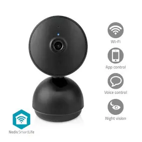Nedis WIFICI22CBK / Chytrá vnútorná kamera / Wi-Fi / Full HD 1080p / SmartLife / microSD 