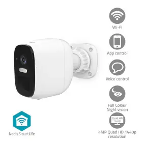 Nedis WIFICBO32WT / Múdra vonkajšia kamera / Wi-Fi / SmartLife / 2560x1440 / IP66 