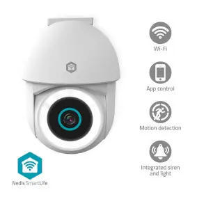 Nedis WIFICO22CWT / Chytrá vonkajšia kamera / Wi-Fi / SmartLife / 3MP Full HD 1296p / IP65 / microSD