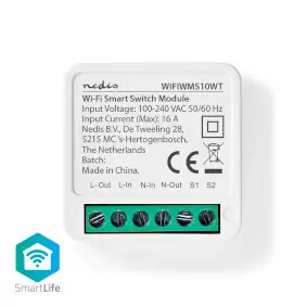 Nedis SmartLife Spínač / Wi-Fi / 3680 W / Pripojenie terminálu / Aplikácia na stiahnutie pre: Android & iOS