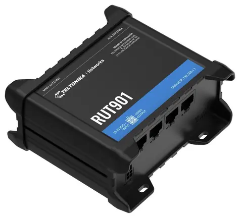 Teltonika RUT901 / Router industriálny / 2G & 3G & LTE / Wi-Fi 2.4GHz / 802.11n / 3x LAN / 1x WAN / 2x SIM slot