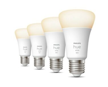 Rozbalené - Philips Hue A60 E27 9W 4 ks / múdra LED žiarovka / 806 lm / 2700 k / stmievateľná / rozbalené