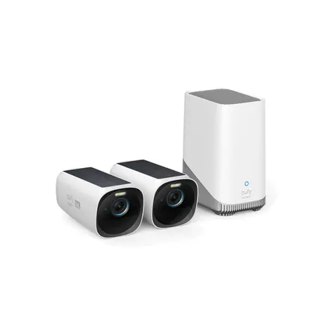 Anker eufyCam 3 S330 2+1 Kit biela / 2x kamera + jednotka HomeBase 3 / Vonkajšia IP kamera so solárnym nabíjaním / 4K