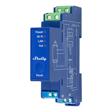 Shelly Pro Dimmer 0/1-10V PM Stmievací modul / Wi-Fi / Bluetooth / LAN