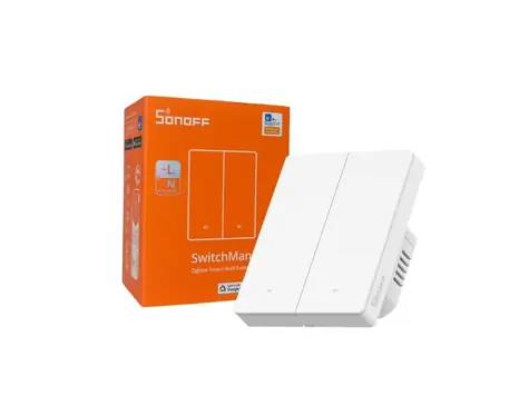Sonoff ZBM5 SwitchMan Zigbee inteligentný nástenný vypínač / 2-tlačidlá / 86 mm / biela