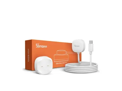 Sonoff SNZB-05P Zigbee senzor úniku vody a detekčný kábel WLDC200 biela