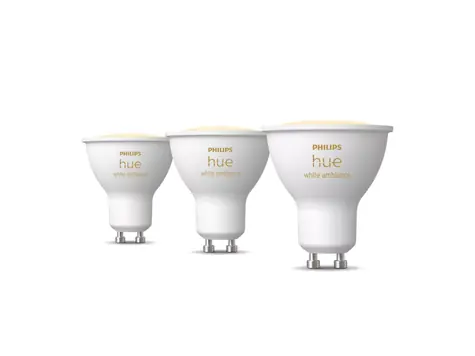 Philips Hue WA LED žiarovka 4.2W sada 3ks / GU10 / 400lm / 2200K-6500K / IP20