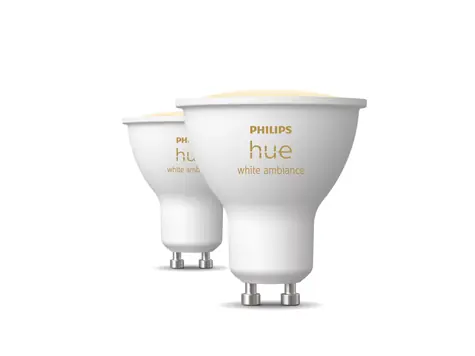 Philips Hue WA LED žiarovka 4.2W sada 2ks / GU10 / 400lm / 2200K-6500K / IP20
