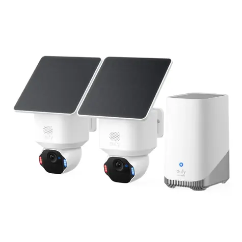Anker Eufy E42 biela / HomeBase 3 + 2x IP kamera so solárnym nabíjaním / 360° / nočné videnie / microSD / Wi-Fi / 4k
