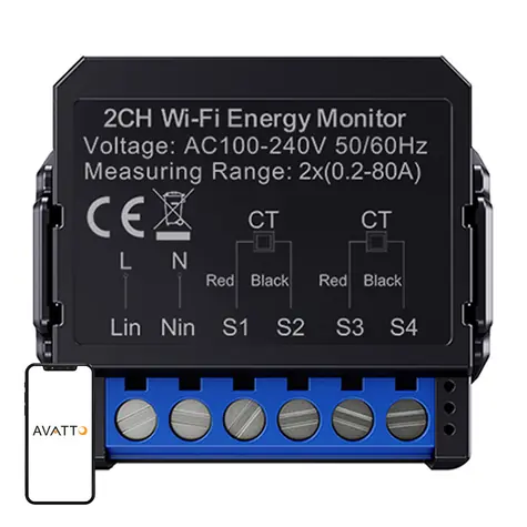 Avatto WPM16-2 Chytrý obojsmerný elektromer WiFi