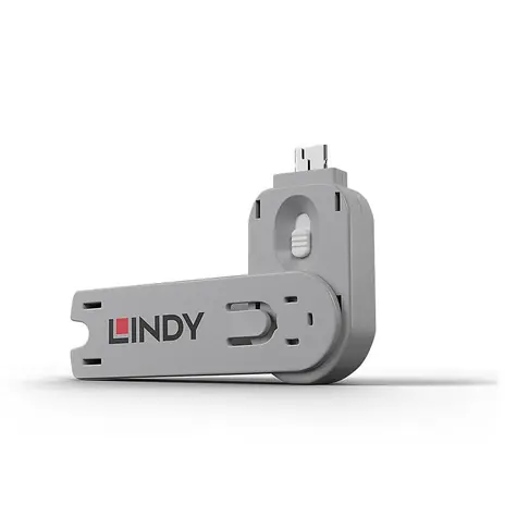 Lindy 40624 Blokátor portov USB-A s kľúčom biela / 4 ks