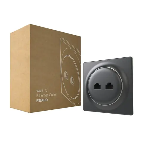 Fibaro Walli N Ethernet Outlet FGWEEU-021-8 / Ethernetová zásuvka RJ45 sivá