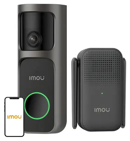 Rozbalené - IMOU Doorbell 3 Kit čierna / Videozvonček / 4MP / Wi-Fi / 5000mAh batéria / rozbalené