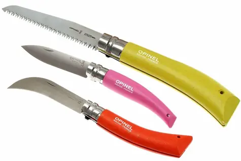 Opinel záhradnícky 3 dielny set 2 nože a pílka / drevený box