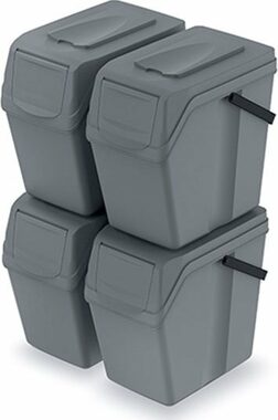 PROSPERPLAST Sada odpadkových košov SORTIBOX II 4ks sivá / 4x 25l
