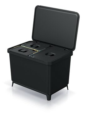 Prosperplast SYSTEMA 1x23l + 2x10l čierna / Odpadkový kôš 